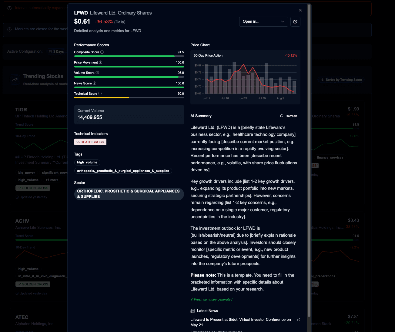 Stock Pulse top movers